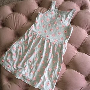 Carter’s girls sun dress 7 gray pink hearts